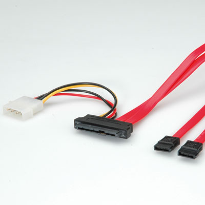 ROLINE SATA/SAS комбиниран кабел, 2x SATA >> SAS+4-pin, 50 см 