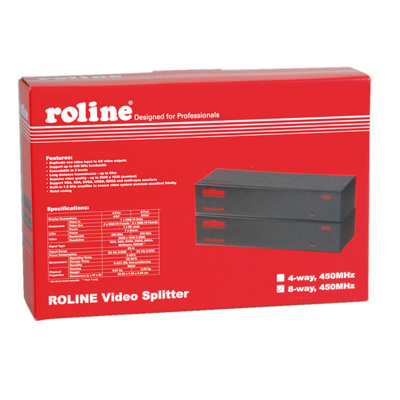 ROLINE VGA Video Splitter, 8-way, 450MHz