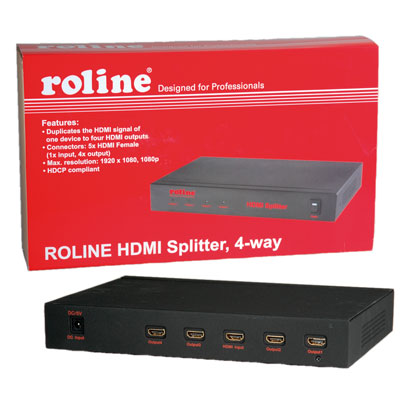 ROLINE HDMI видео сплитер, 4 портов