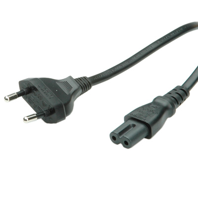 ROLINE захранващ кабел за лаптоп, 2-пинов, черен, 1.8 м