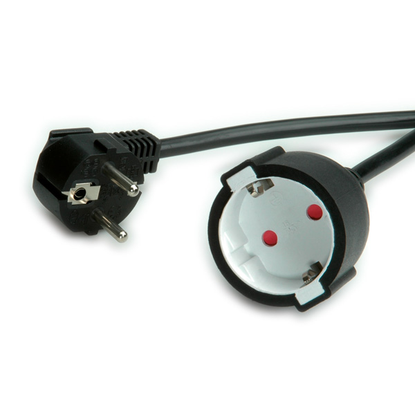 VALUE захранващ кабел, удължителен, Schuko, AC 230V, черен, 5.0 м