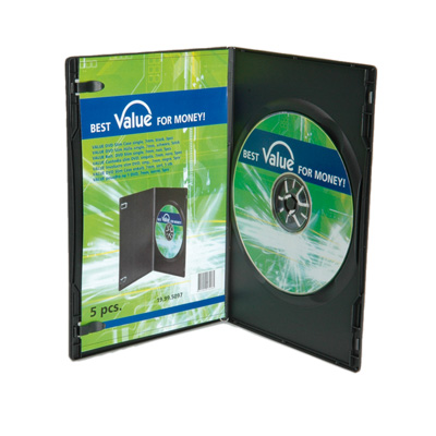 VALUE DVD Slim Case single, 7.0 мм, черен цвят, 5 бр