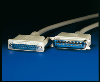Принтерски кабел, D25M/C36M, 1.8 м, монолитен, 25 проводника