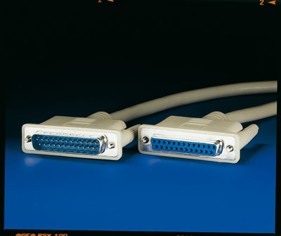 RS-232 сериен кабел, D25 M/F, 1.8 м, монолитен, 25 проводника, удължителен
