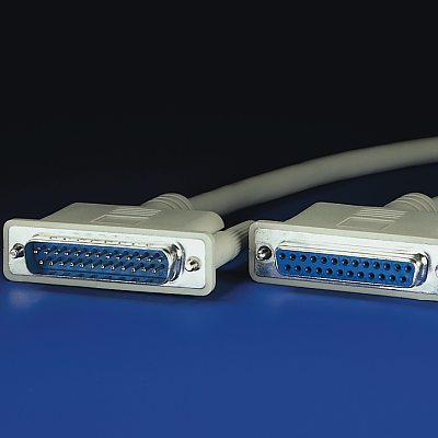 RS-232 сериен кабел, D25 M/F, 3.0 м, монолитен, 25 проводника, удължителен
