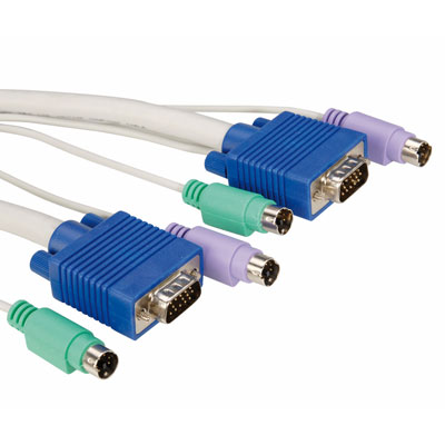 KVM кабел, 1x HD15M/M, 2x PS2, M/M (тип звезда), 1.8 м
