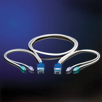 KVM кабел, 1x HD15M/M, 2x PS2, M/M (тип звезда), 10.0 м