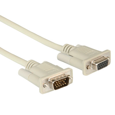 VGA кабел HD15 M/F, 1.8 м, удължителен кабел