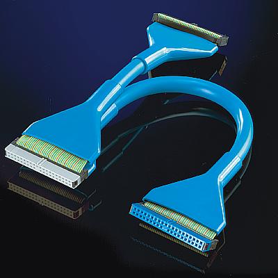 UDMA/ATA133 кръгъл кабел, 3x IDC 40F, 48 см, син цвят