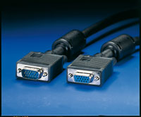 VGA кабел HD15 M/F, 2.0 м с феритни накрайници, удължителен, Quality