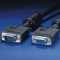 VGA кабел HD15 M/F, 3.0 м с феритни накрайници, удължителен, Quality