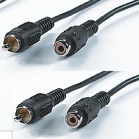 Чинч удължителен кабел, 2x RCA M-F, 5.0 м