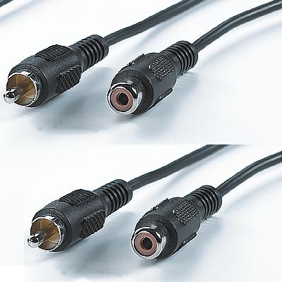 RCA удължителен кабел, 1.5 м, 2x RCA M/F
