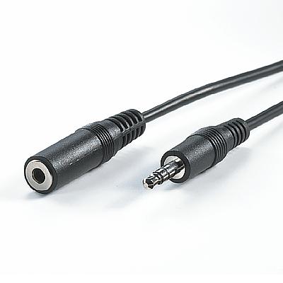 3.5 мм кабел M/F, 3.0 м, tin-plated, черен цвят
