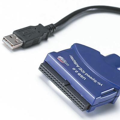 USB 2.0 - IDE адаптер, USB тип A/M към IDC40 Female