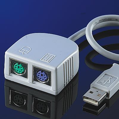 USB - 2x PS2 адаптер, кабел