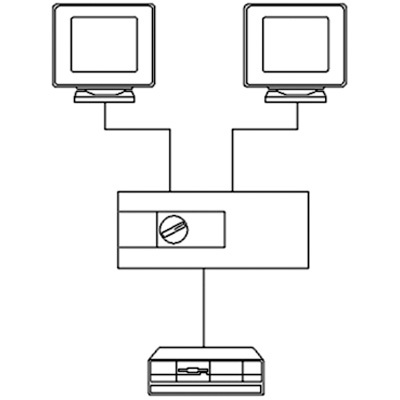 Ръчен превключвател, 2x PCs към 1x Monitor, 3x HD15 Female, AB