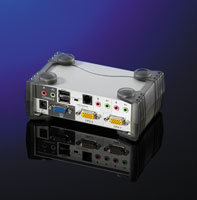 Автоматичен KVM & 2-портов USB 1.1 превключвател, CS-1732, 1x User - 2x PCs, аудио