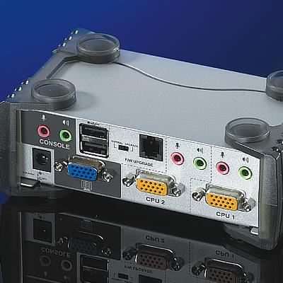 Автоматичен KVM & 2-портов USB 1.1 превключвател, CS-1732, 1x User - 2x PCs, аудио