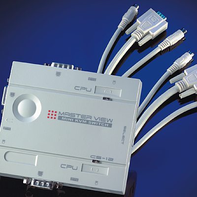 Автоматичен KVM Switch, CS-12, 1x K/V/M PS2 към 2 PCs, с кабели, Compact