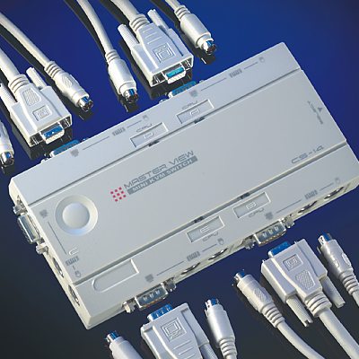Автоматичен KVM Switch, CS-14, 1x K/V/M PS2 към 4 PCs, с кабели, Compact