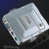 Автоматичен KVM Switch, 1x User към 2x PCs, пластмасов, без захранване, Pocket