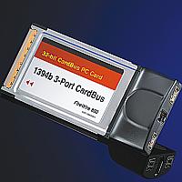 3-портов, IEEE 1394b, CardBus, 800 Mbps, 2x 9-pin, 1x 6-pin, 32bit