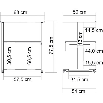 Масичка за принтер, висока (77.5x68x50 см)