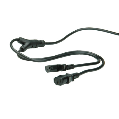 Захранващ кабел, разклонителен, Schuko, 2.0 м, черен цвят