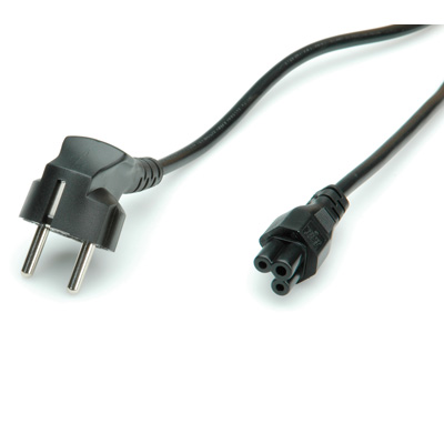 Захранващ кабел, Shuko към 3-pin (Compaq) notebook накрайник, 1.8 м, черен цвят