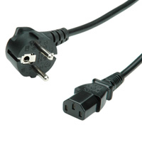 ROLINE захранващ кабел, IEC-Schuko, 3.0 м, черен