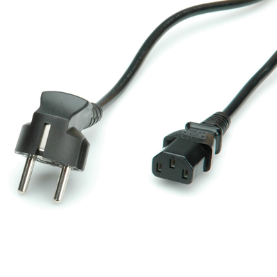 ROLINE захранващ кабел, IEC-Schuko, 3.0 м, черен
