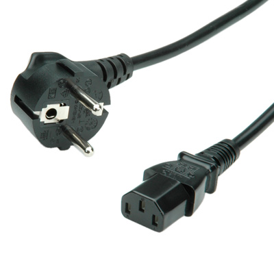 VALUE захранващ кабел, черен цвят, 1.8 м