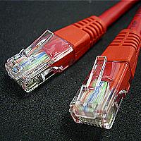 UTP Patch кабел Cat.5e, 0.5 м, AWG24, червен цвят
