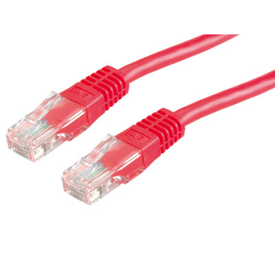 UTP Patch кабел Cat.5e, 3.0 м, crosswired, червен цвят
