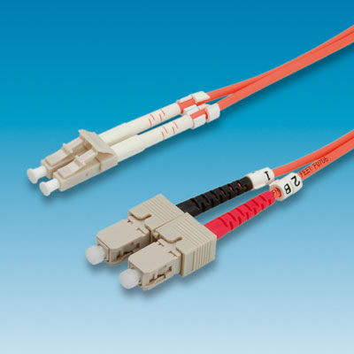 Fiber Patch кабел, 2.0 м, тип LC/SC, Duplex, Multimode, 62.5/125, 3.0 мм, оранжев цвят