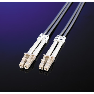 Fiber Patch кабел, 1.0 м, тип LC/LC, Duplex, multimode 50/125µm, 3.0 мм, сив цвят