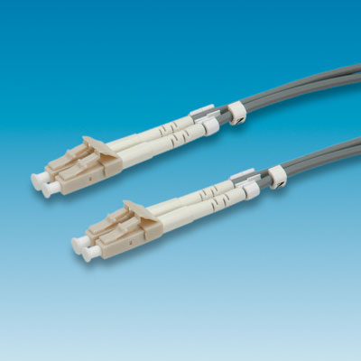 Fiber Patch кабел, 2.0 м, тип LC/LC, Duplex, multimode 50/125µm, 3.0 мм, сив цвят
