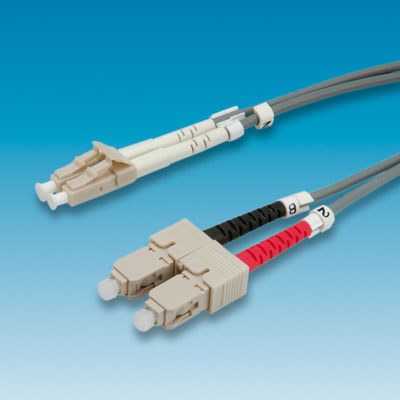 Fiber Patch кабел, 5.0 м, тип LC/SC, Duplex, Multimode, 50/125µm, 3.0 мм, сив цвят