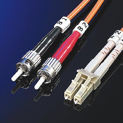 Fiber Patch кабел, 1.0 м, тип LC/ST, Duplex, Multimode, 50/125, 3.0 мм, сив цвят